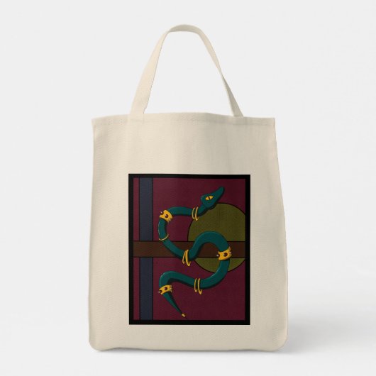 Sticker Quadrat Snake Tragetasche (Rückseite)