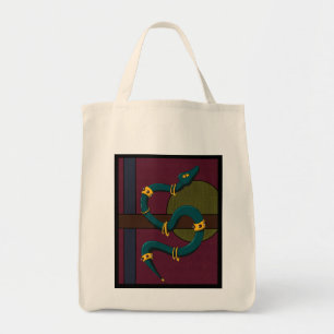 Sticker Quadrat Snake Tragetasche