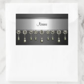 Sticker Rectangle Black Silver Chrome Jewel Trial (Tasche)