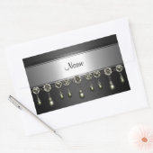 Sticker Rectangle Black Silver Chrome Jewel Trial (Umschlag)