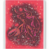 Sticker Red Bull läuft in der Starry Night (Vorderseite)