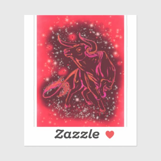 Sticker Red Bull läuft in der Starry Night (Blatt)