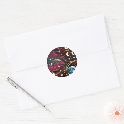 Sticker - Red Celestial Moon Design Mystic Lunar  (Umschlag)