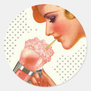 Sticker Retro-Soda-Brunnen Mag-Bewerbung