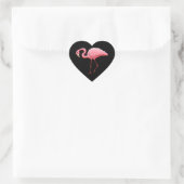 Sticker Retro Stationery Pink Flamingo Schwarzes H (Tasche)