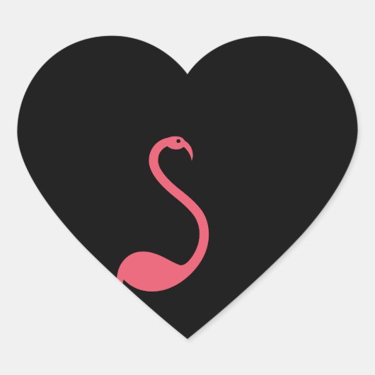 Sticker Retro Stationery Pink Flamingo Schwarzes H (Vorderseite)