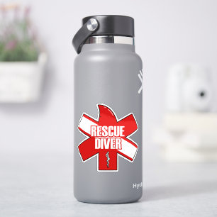 Sticker Rettungstaucher, weiße Schrift