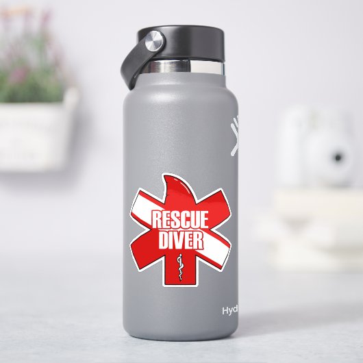 Sticker Rettungstaucher, weiße Schrift (HydroFlask)