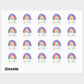 Sticker rond LOVE RAINBOW (Blatt)