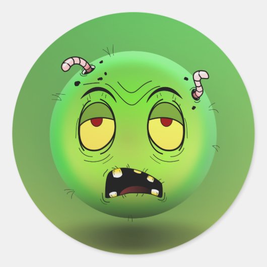 Sticker Rond Zombiemoji (Vorderseite)