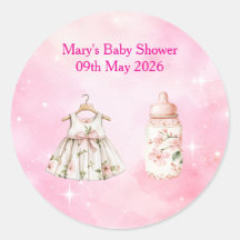 Sticker-Rosa Chinoiserie  Baby Shower Aufkleber