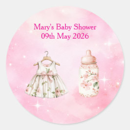 Sticker-Rosa Chinoiserie  Baby Shower Aufkleber