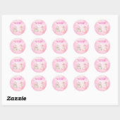 Sticker-Rosa Chinoiserie Baby-Shower-Sticker Runder Aufkleber (Blatt)