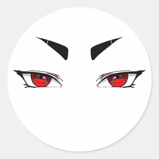 Sticker rote scharfe Augen (Vorderseite)