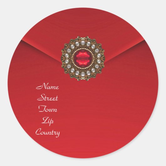 Sticker Roter Samt Juwel (Vorderseite)