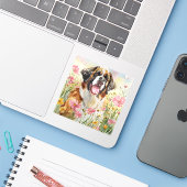 Sticker – Saint Bernard Die-Cut Sticker (Laptop mit iPhone)