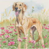 Sticker – Saluki-Stanz-Wasserfarben-Sticker (Vorderseite)