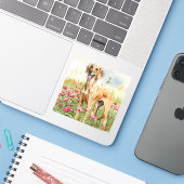 Sticker – Saluki-Stanz-Wasserfarben-Sticker (Laptop mit iPhone)