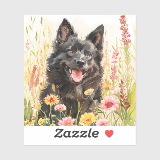 Sticker – Schipperke Die-Cut Wasserfarbe-Aufkleber (Blatt)