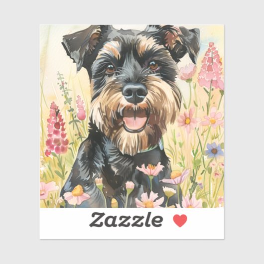 Sticker – Schnauzer Die-Cut Watercolor Sticker (Blatt)
