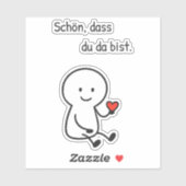 Sticker „Schön, dass du da bist.“ mit Herzfigur (Blatt)