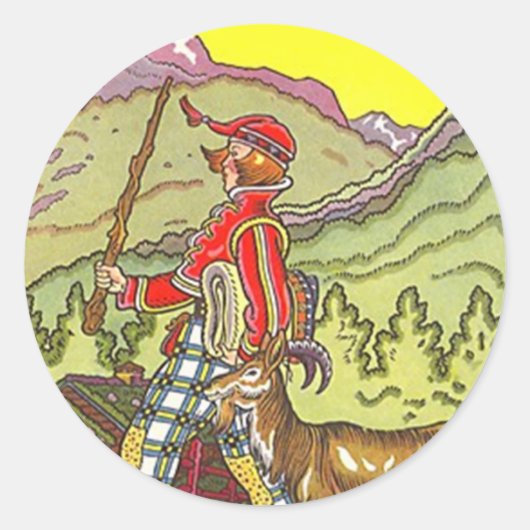 Sticker Schweizer Alpen Heidi Alp Wandern (Vorderseite)