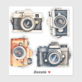 Sticker Set Vintage SLR Cameras Photographer Vinyl