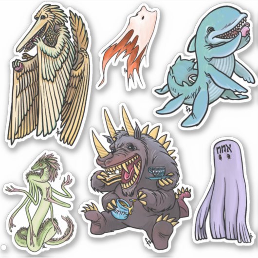 Sticker Sheet - Monster Tea Party (Vorderseite)