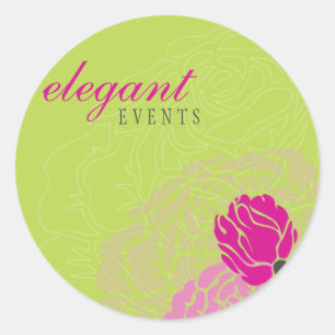 STICKER-SIEGEL: elegante Rose 6 Runder Aufkleber