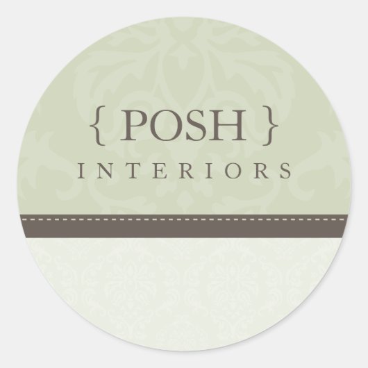 STICKER-SIEGEL: Göttlicher Damast 9B Runder Aufkleber (Vorderseite)