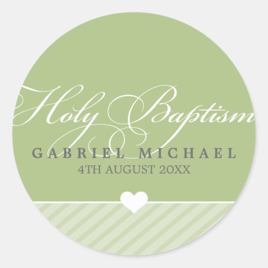 STICKER-SIEGEL - heilige Taufe: wunderschöner Typ Runder Aufkleber (Vorderseite)