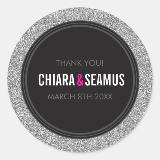 STICKER SIEGEL Moderner Glitzer Schwarz (Vorderseite)