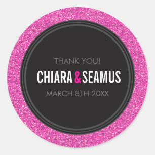 STICKER SIEGEL Modernes, schlicht rosa Glitzer sch