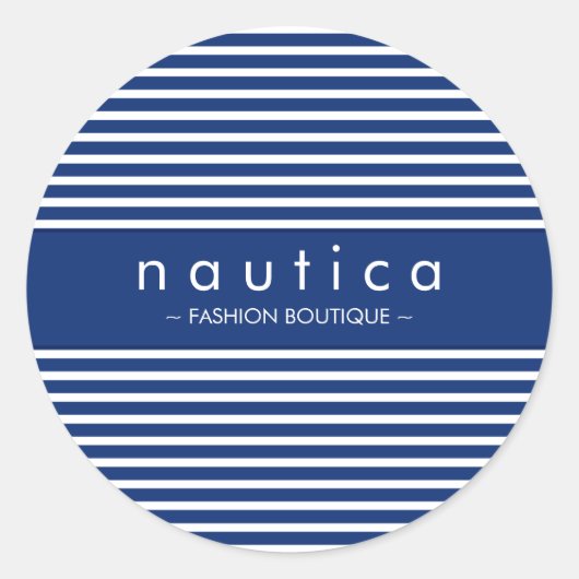 STICKER-SIEGEL: nautisch gestreift 4 Runder Aufkleber (Vorderseite)