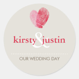 STICKER SIEGEL niedliche HochzeitsFingerabdruck He