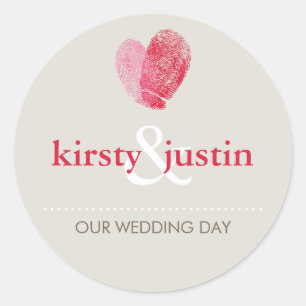 STICKER SIEGEL niedliche HochzeitsFingerabdruck He