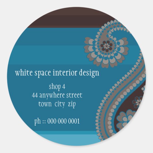 STICKER-SIEGEL: Paisley 1 Runder Aufkleber (Vorderseite)