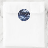 Sticker - Silbernes Mond Design mit himmlischer No (Tasche)