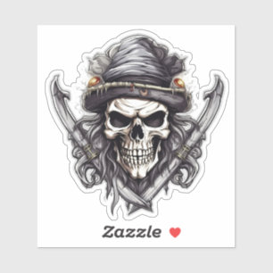 Sticker Skull and Crossbones