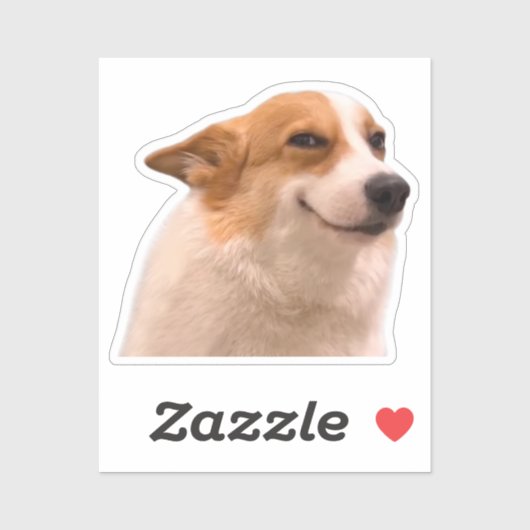 Sticker Smiling Corgi Meme (Blatt)
