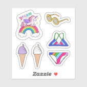 Sticker - Sommer-Badeanzug-Spaß (Blatt)