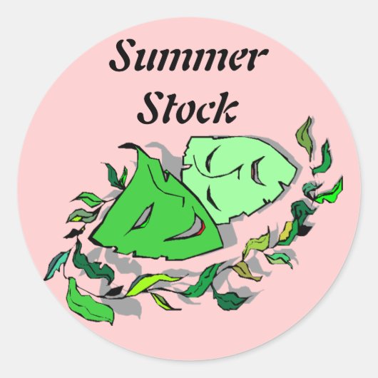 Sticker Summer Stock Comedy Tragedy Theater Pink (Vorderseite)