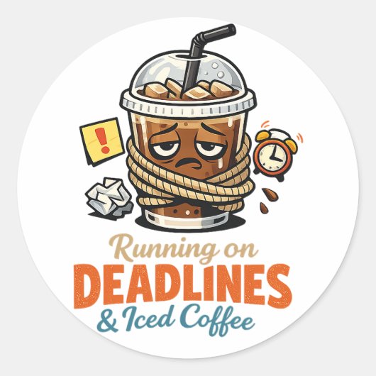 Sticker 'Unter Termindruck & Eiskaffee' (Vorderseite)