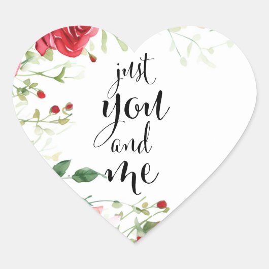 Sticker Valentinstag Elegant "Just You and Me" (Vorderseite)