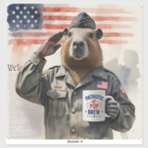 Sticker Veteranen-Capybara