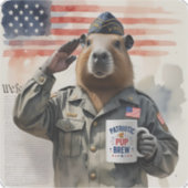 Sticker Veteranen-Capybara (Vorderseite)