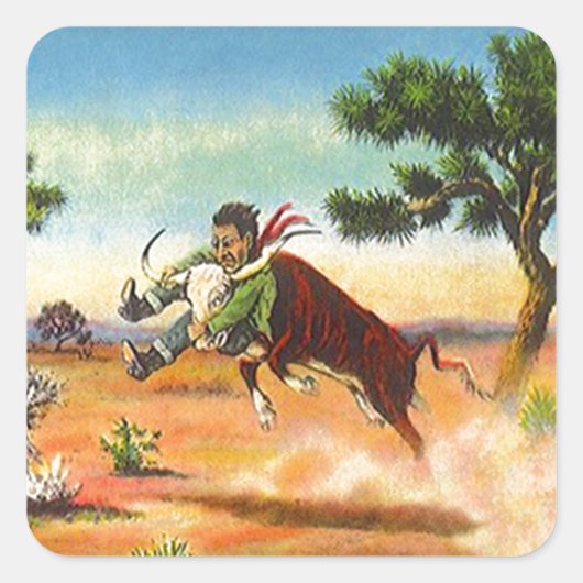 Sticker Vintag Cowboy Steer Wrangler Rodeo Sport (Vorderseite)