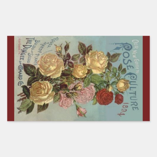 Sticker Vintag Heirloom Rose 1894 Rose Kultur (Vorderseite)