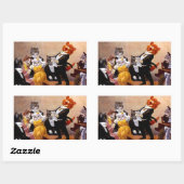 Sticker Vintag Musical Soiree Singing Cat Konzert (Blatt)