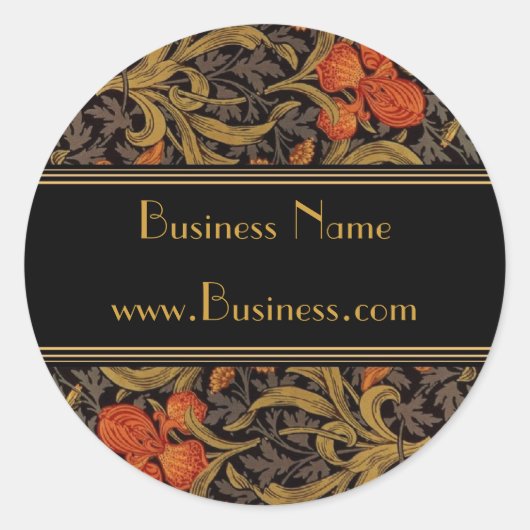 Sticker Vintag Print William Morris Black (Vorderseite)